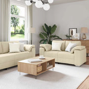 Divano 3 pcs Crema 219 x 80 x 82 cm Tessuto misto lino 3324665