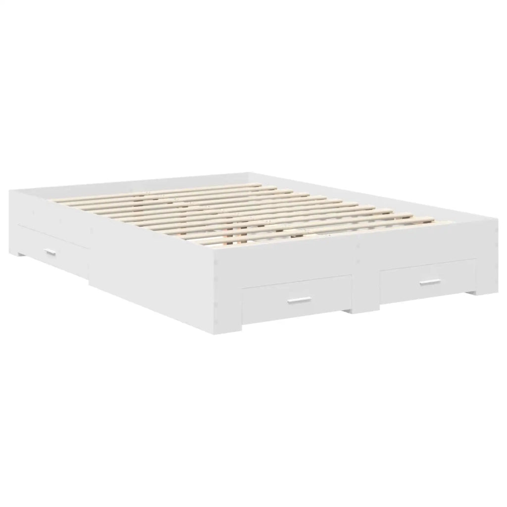 Struttura del letto-Giroletto-Rete del Letto Bianco 140 x 200 cm Legno multistrato 400440