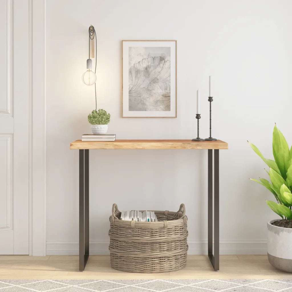 Piano Tavolo | Superficie Tavolo | Piano Scrivania 90x40x2,5 cm Rettangolare Legno Acacia Bordi Vivi