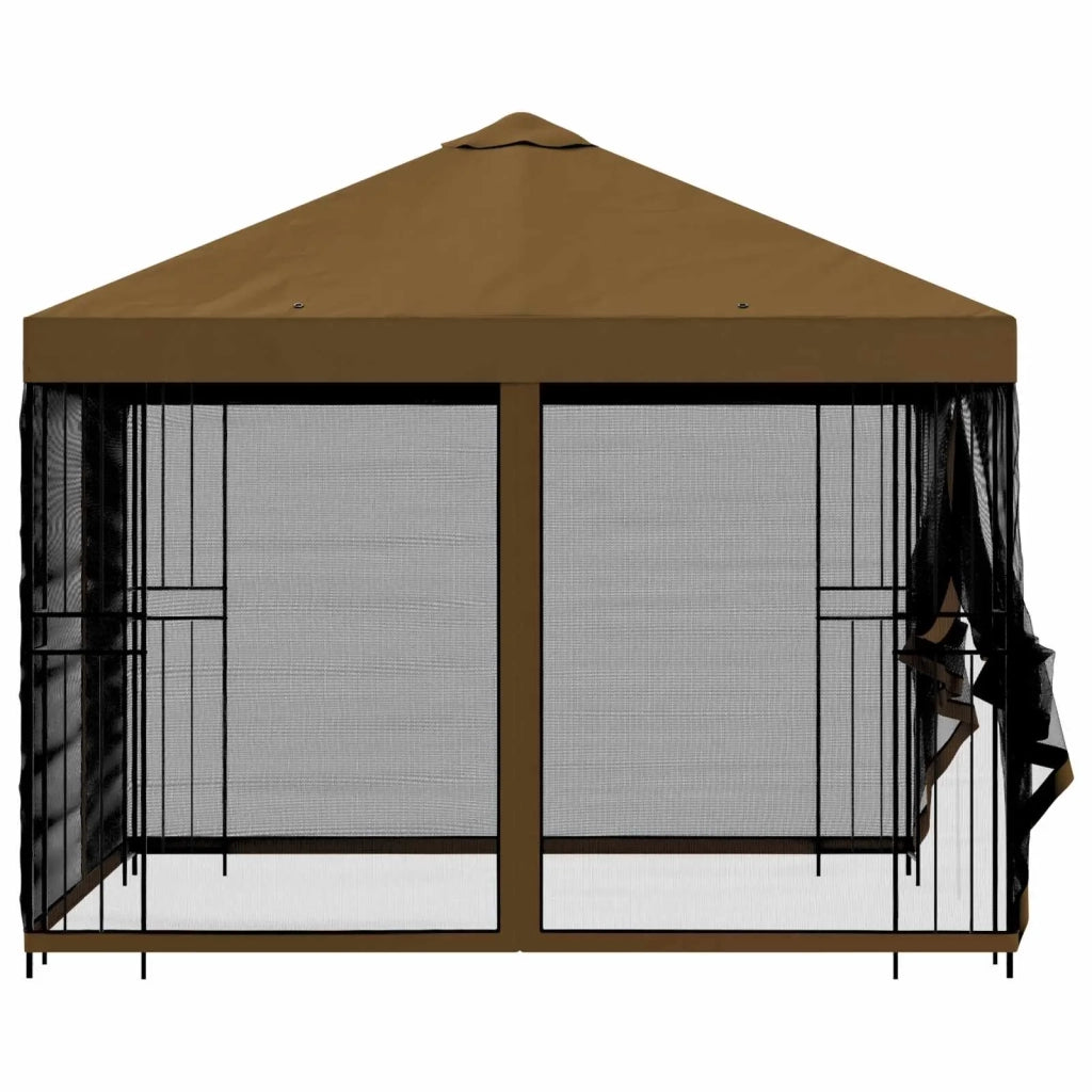 Gazebo | Pergolato da giardino con pareti laterali 3 x 3 m Tortora