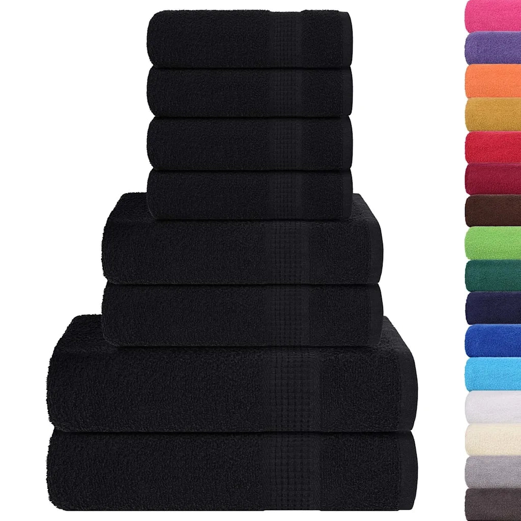 Set di asciugamani 8 pezzi FROGN Nero 360 g/m² 137073