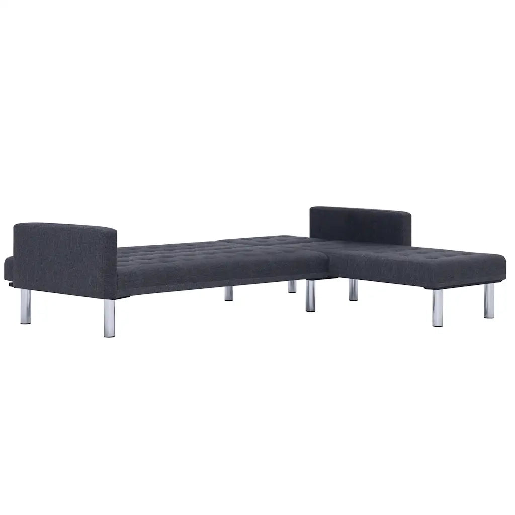 Divano letto | Sof¨¤ letto | Letto singolo a L grigio scuro in poliestere
