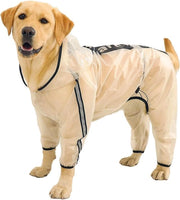 Giubbotto impermeabile per cani, poncho trasparente con cappuccio e strisce riflettenti, protetto contro pioggia e neve, adatto per cani piccoli, medi e grandi, (5XL)