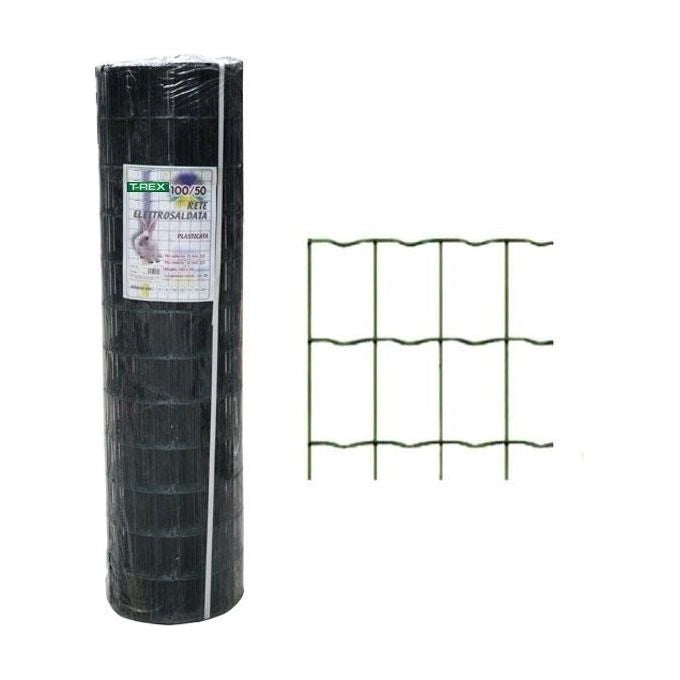IL CAMPO 04281 Rete Elettrosaldata Zincata Plastificata Verde Rotolo 25 m Maglia 100x50 mm Filo 2,50 mm Altezza 60 cm colore Verde