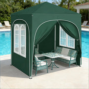 Gazebo pieghevole da giardino 2x2 m verde con 4 pareti laterali removibili e altezza regolabile