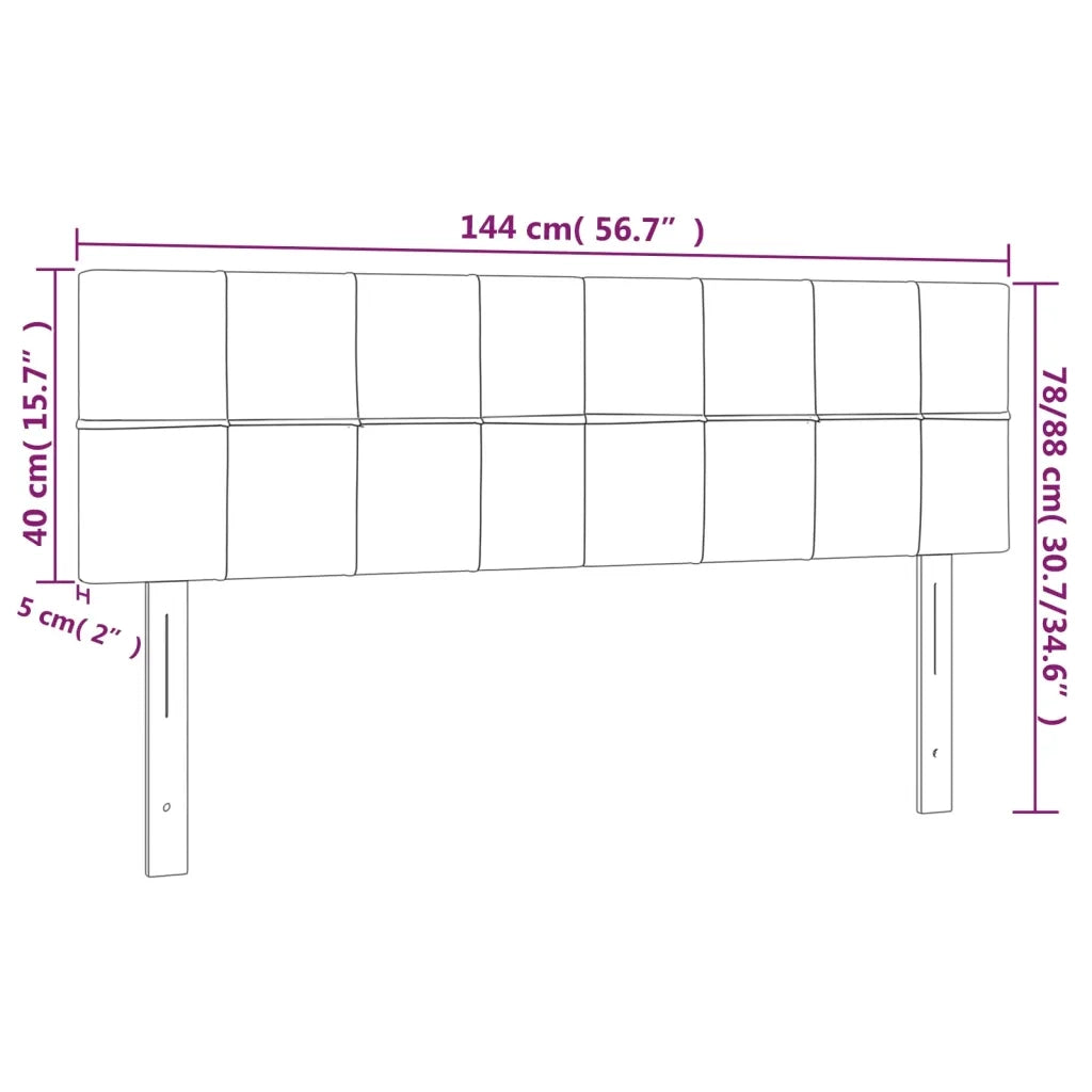 Testiera a LED-Testata con LED Grigio Scuro 144x5x78/88 cm in Velluto 192420