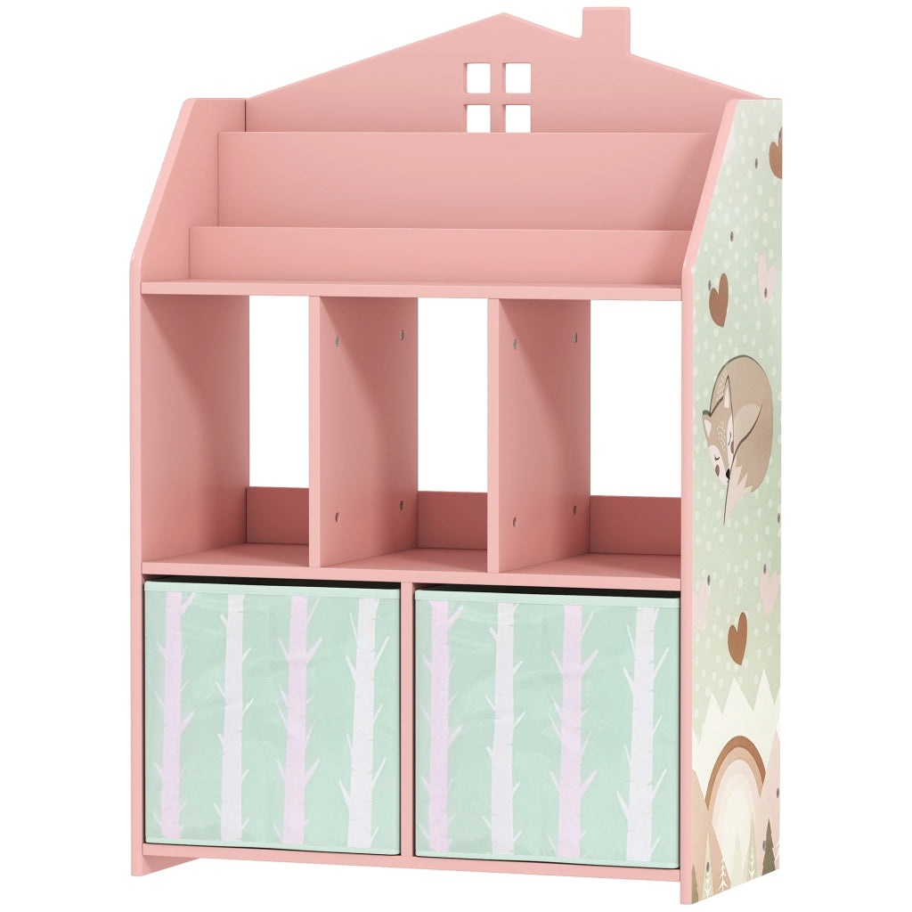 Libreria bambini con ripiani e 2 cassetti ¨C Xylo ¨C rosa MDF