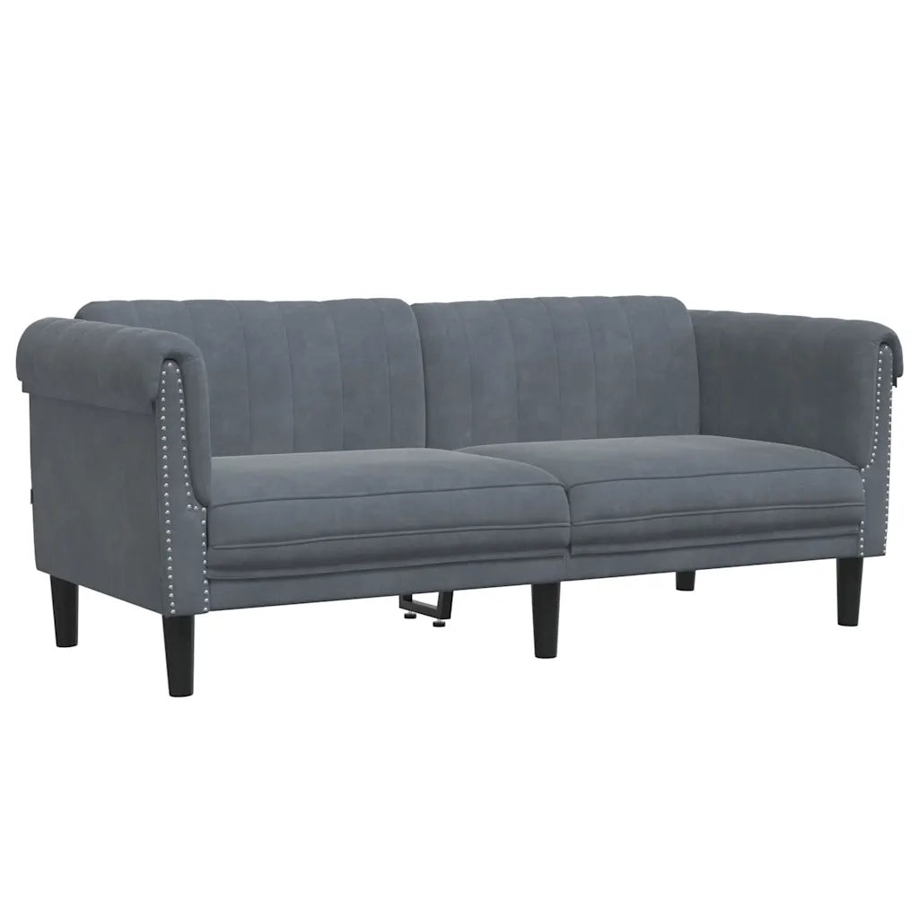 Divano a 2 Posti-Sofa 2 Posti Grigio Scuro in Velluto