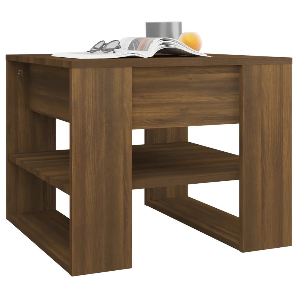 Tavolino Salotto-Tavolino da soggiorno-Tavolo Rovere Marrone 55,5x55x45 cm Legno Multistrato