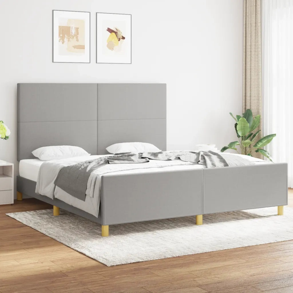 Giroletto senza Materasso-Struttura Letto Grigio Chiaro 180x200 cm Tessuto 830118