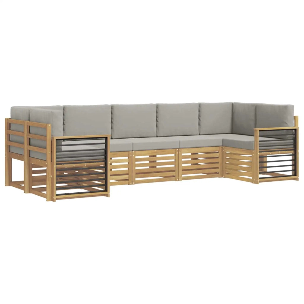 Set divano sezionale 7 pcs Bianco e Grigio Chiaro 3392446