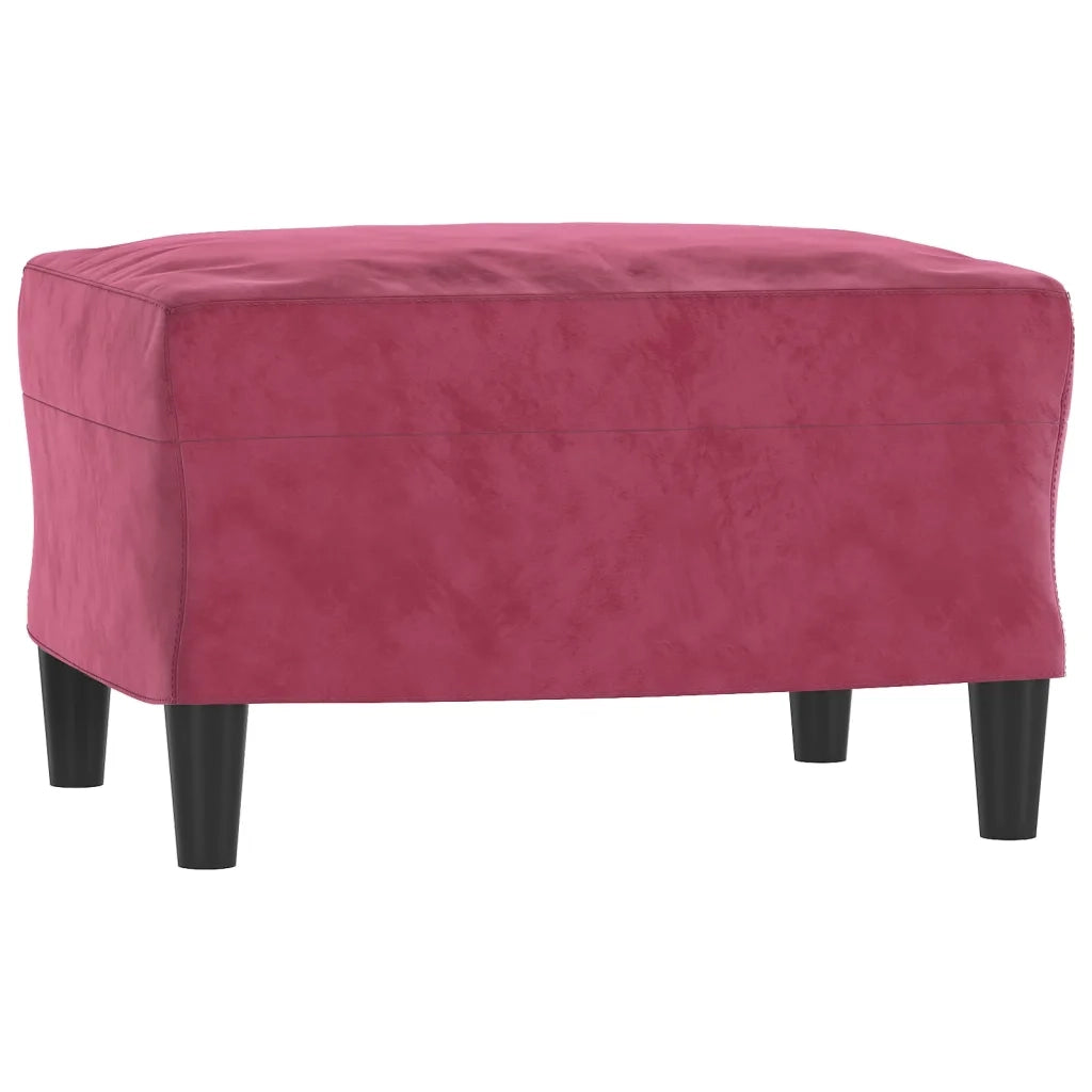 Divano Sedia-Poltrona con Poggiapiedi Rosso Vino 60 cm in Velluto 647966