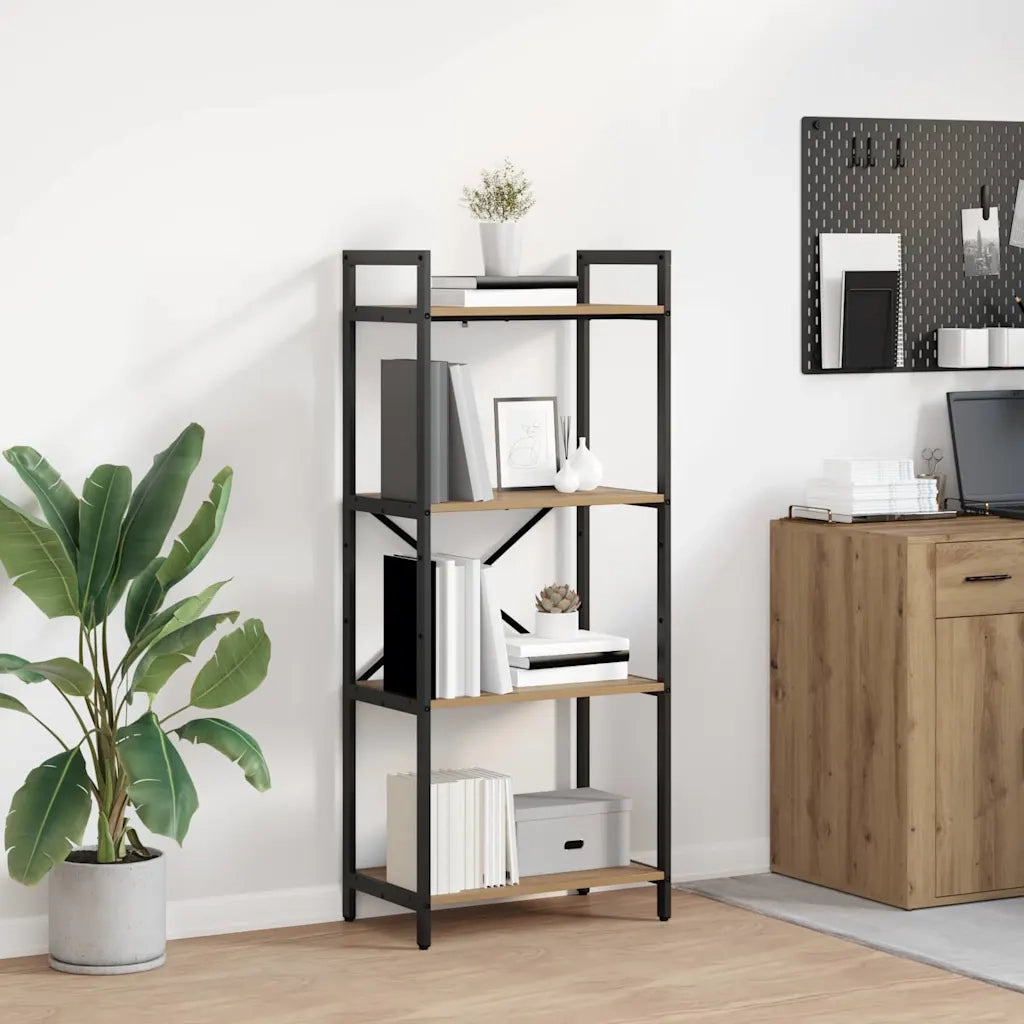 Libreria-Scaffale per Libri-Mobile di Stoccaggio Rovere artigianale 56 x 34 x 133,5 cm