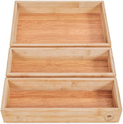 Set di 3 scatole di organizzazione in legno - scatola di legno pratica e flessibile in bambù - cassettiera di classificazione scatola di cosmetici scatola di organizzazione in legno scatole in legno