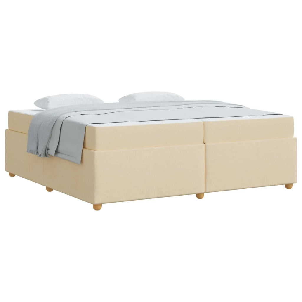 Struttura del letto con materasso Crema 200 x 200 cm Tessuto 3399382