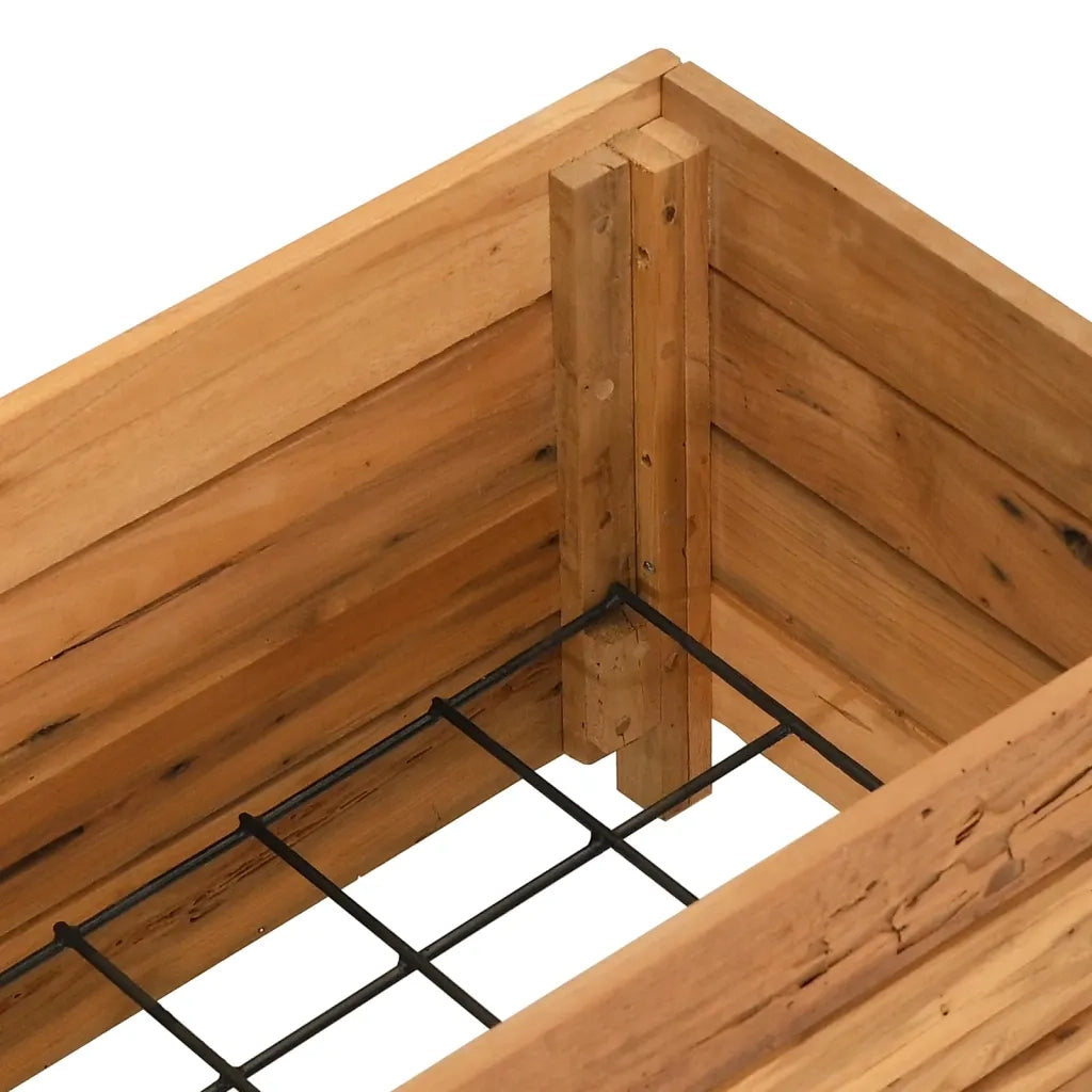 Fioriere | Cassetta per fiori | Letto Rialzato 100x40x38 cm Legno di Teak di Recupero e Acciaio