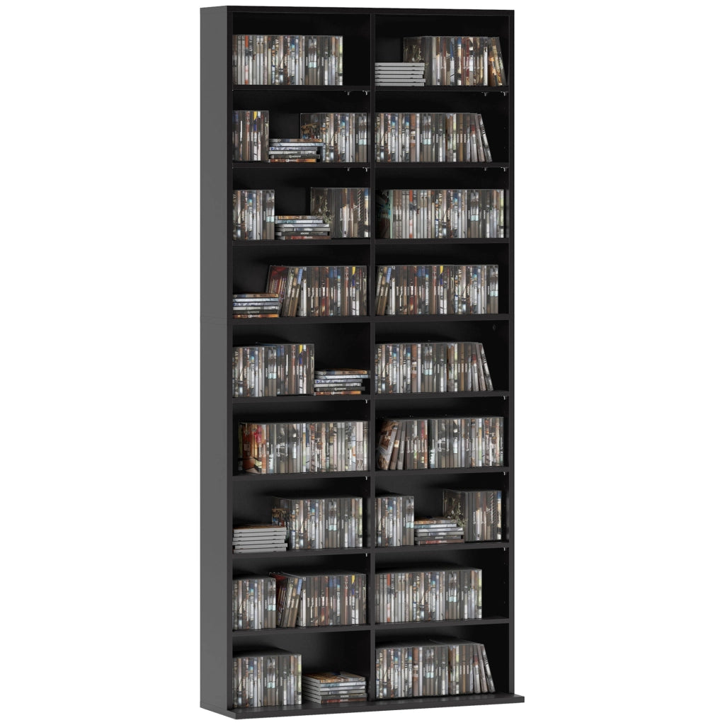 Libreria porta CD DVD Blu-ray ¨C Xylo ¨C 18 scomparti nero 78,5x24x175 cm