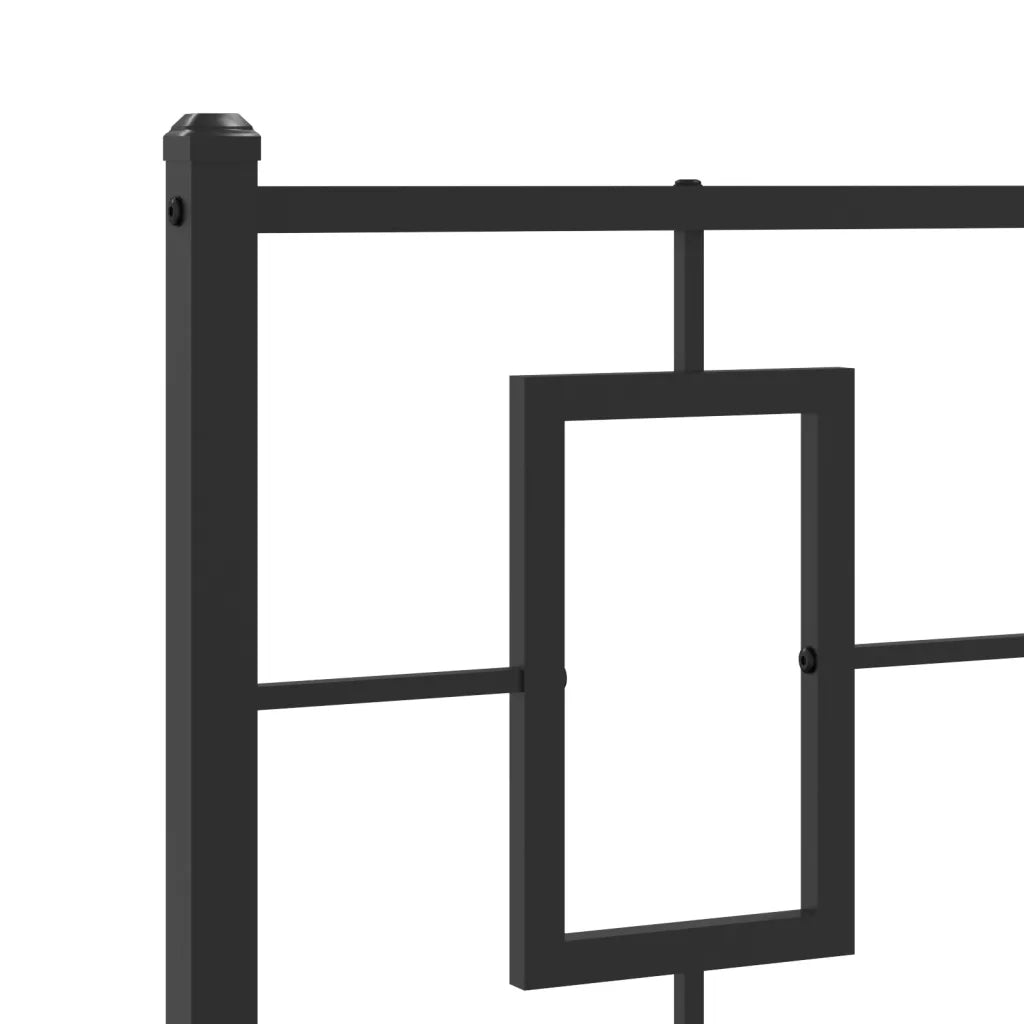Giroletto con Testiera in Metallo Nero 90x190 cm 374233