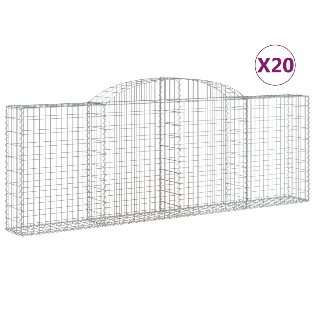 Cesti Gabbioni ad Arco 20 pz 300x30x100/120 cm Ferro Zincato 3146535