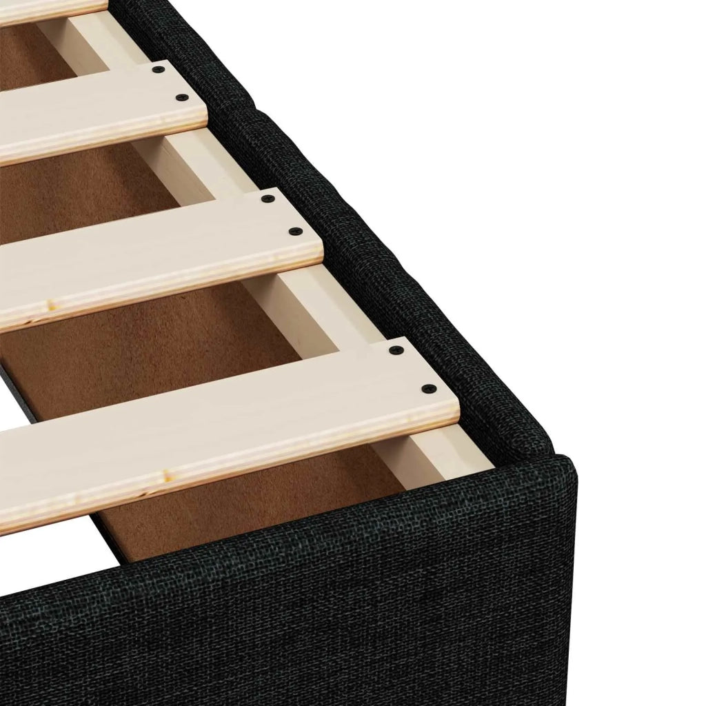 Letto box spring con materasso Nero 100 x 200 cm Tessuto 3454073