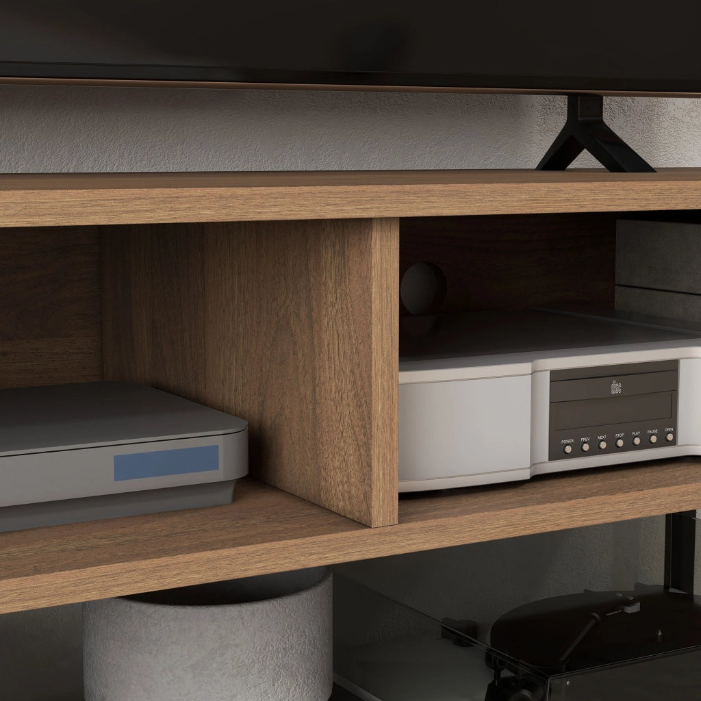 Mobile TV Stile Industriale ¨C Xylo ¨C Legno e Acciaio Marrone Nero 110x40x48cm fino 48 Pollici