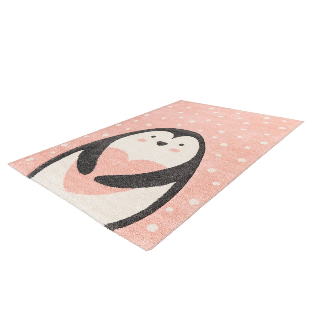 Tappeto per bambini Amigo 525 Rosa con Pinguino