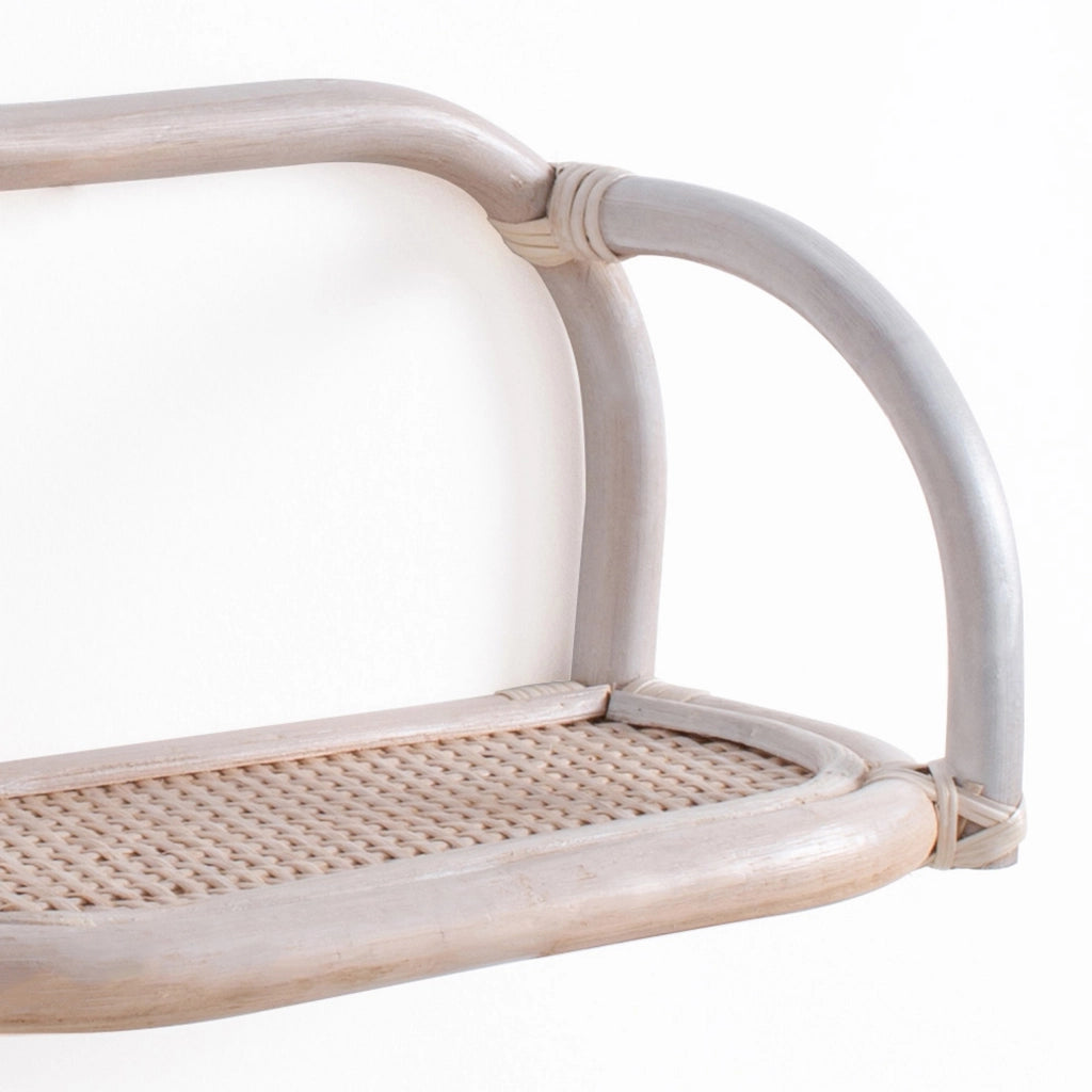 Mensola da parete in rattan bianco 1 ripiano