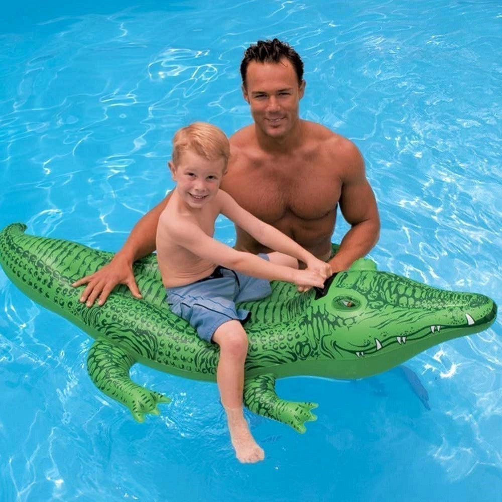 Trade Shop - Coccodrillo Cavalcabile Gioco Gonfiabile Per Bambini 168 X 86 Cm Mare Piscina -