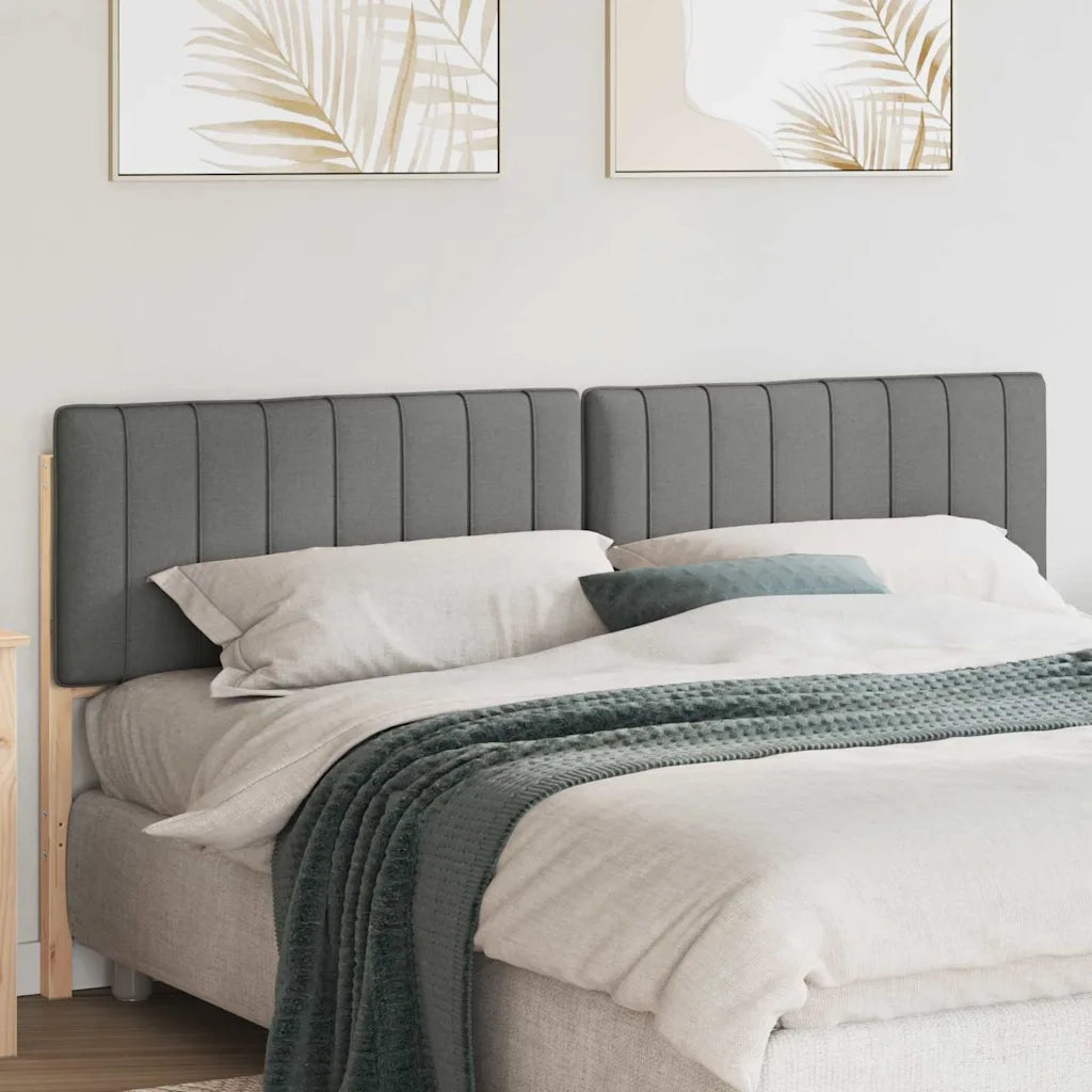 Testiera imbottita Marrone e Grigio Chiaro 180 cm Pino massello 880163