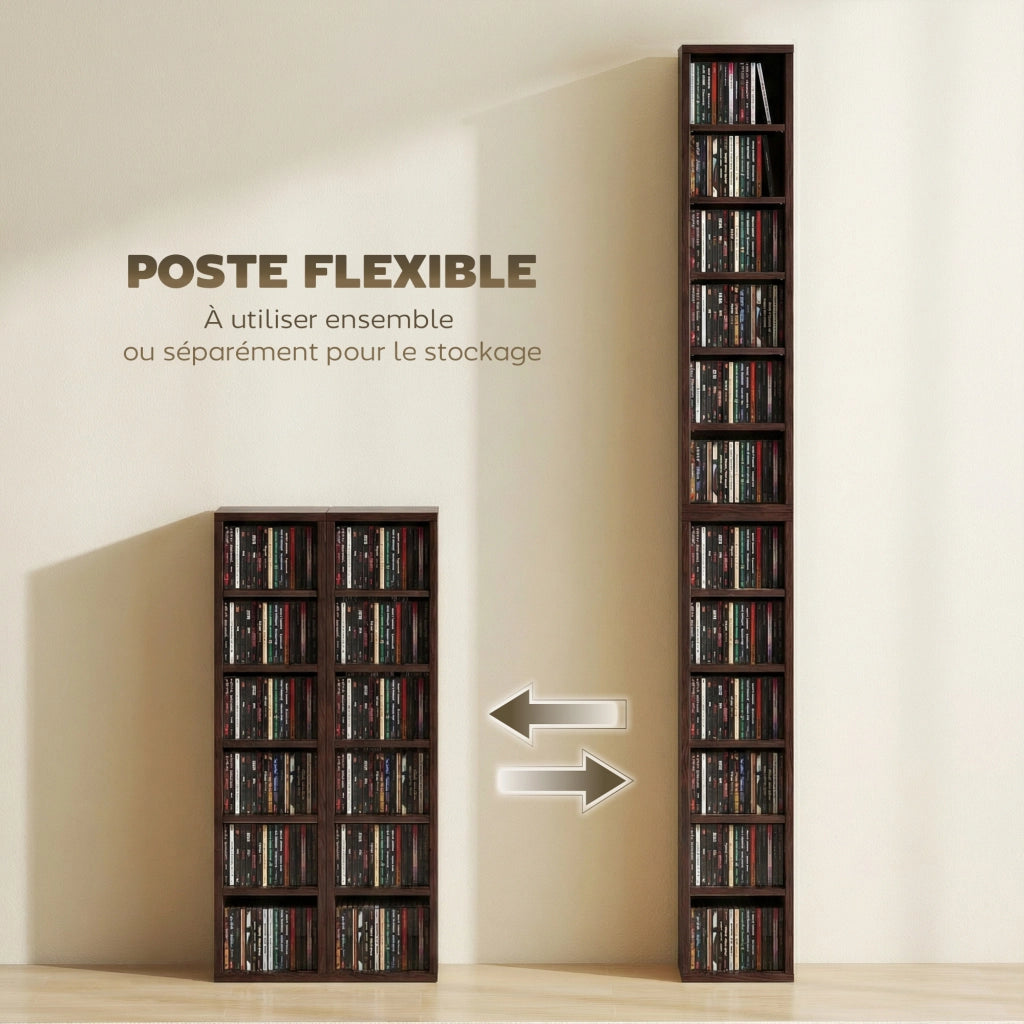 Armadio a colonne per CD e DVD ¨C Minimal ¨C marrone 21x22,5x88,5 cm