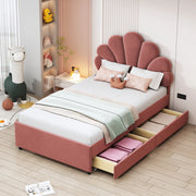 letto imbottito velluto rosa 90 x 200 cm