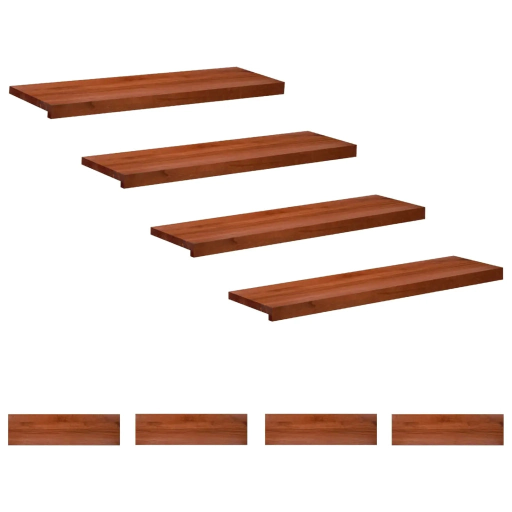 Tappeti per scale 8 pz 100 x 25 x 2 cm Marrone 3446295