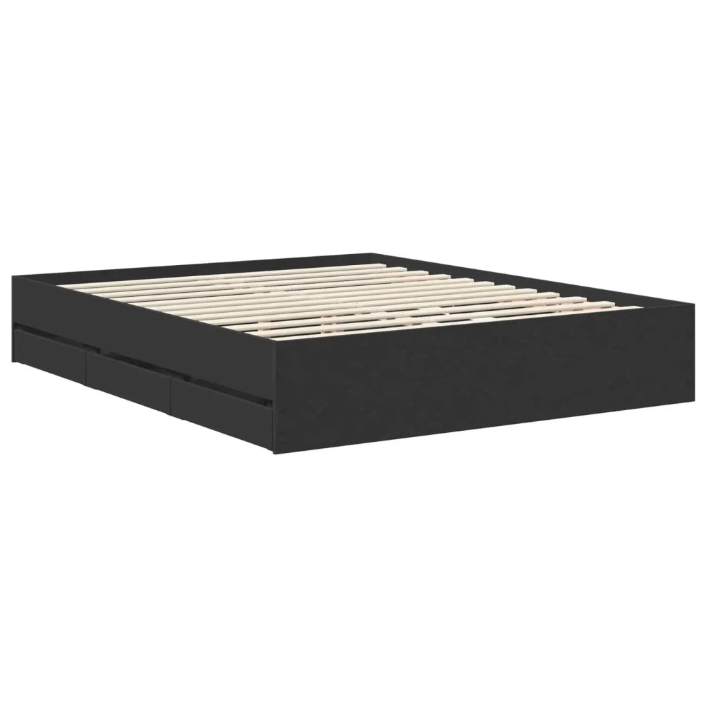 Struttura del letto Nero 160 x 200 cm Legno Ingegnerizzato 3407964