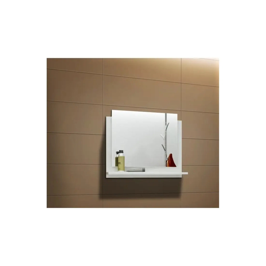 Set di mobili da bagno bianchi, collezione RAVEN, colonne, specchio, mobile sotto lavabo.