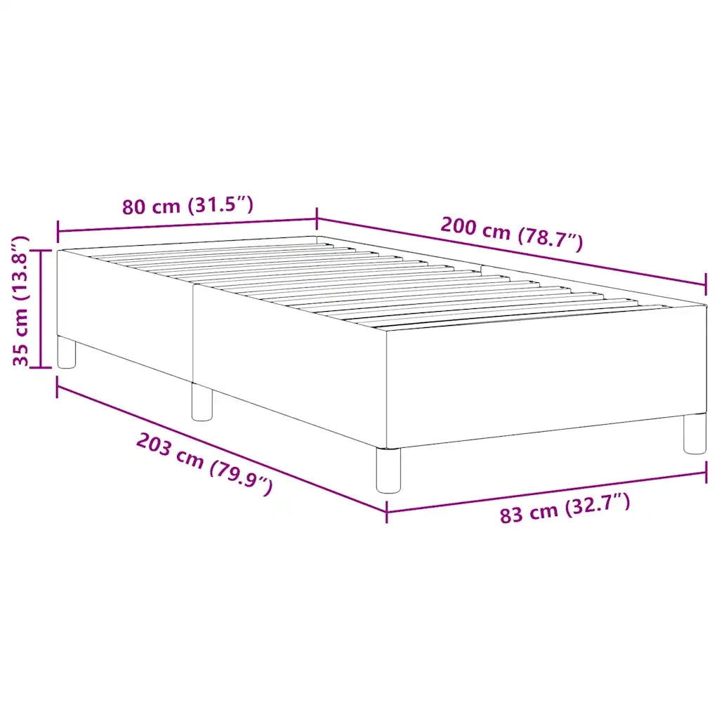 Letto a molle Grigio scuro 80 x 200 cm Tessuto in Cords 42006938