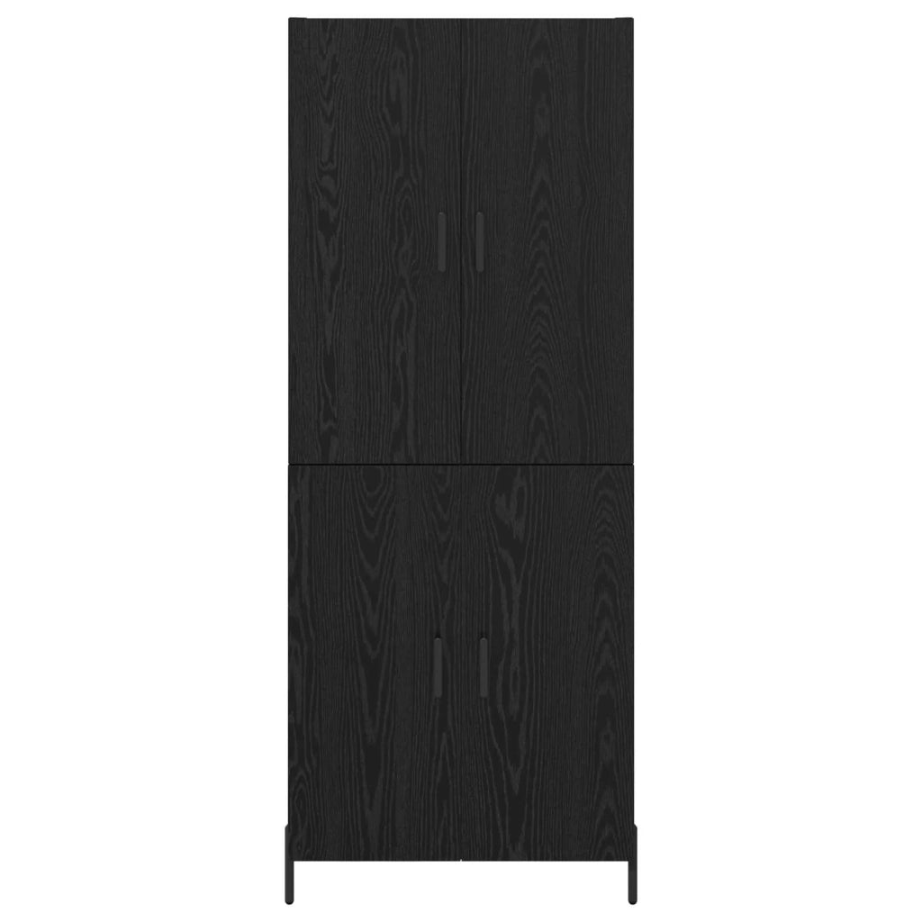 Credenza-Buffet-Armadio da cucina Rovere Nero 69,5 x 34 x 180 cm Legno multistrato 680849