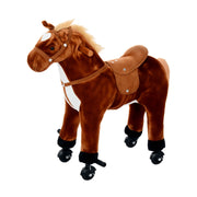 Cavallo a Dondolo per Bambini con Rotelle e Suoni ¨C zephmum ¨C Marrone 65x28x75 cm