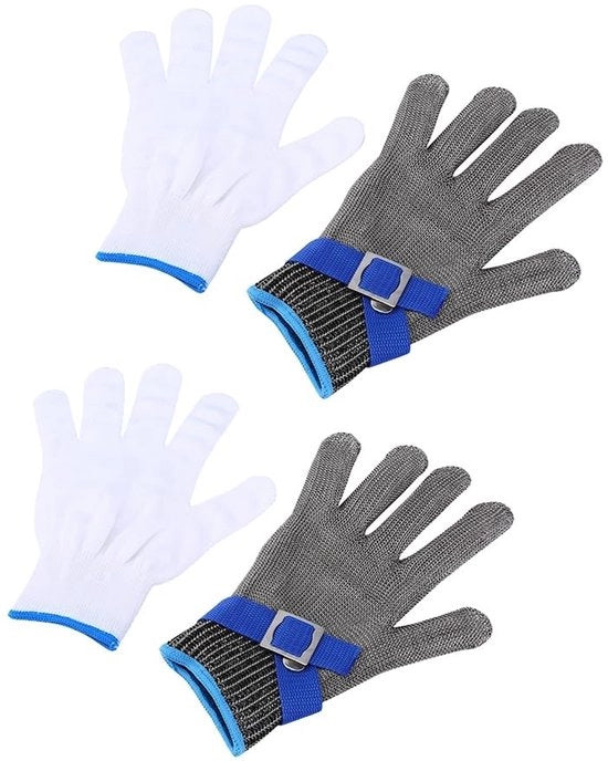 Manopole Snidresistenti Livello 9 - Protezione Snidde - Cucina/Industria - Acciaio Inossidabile - Comodo - 2 Pezzi - Manopole Snidde
