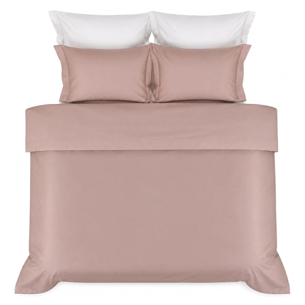 Rosirora, set Completo Letto Piazza e Mezza in Percalle, Rosa