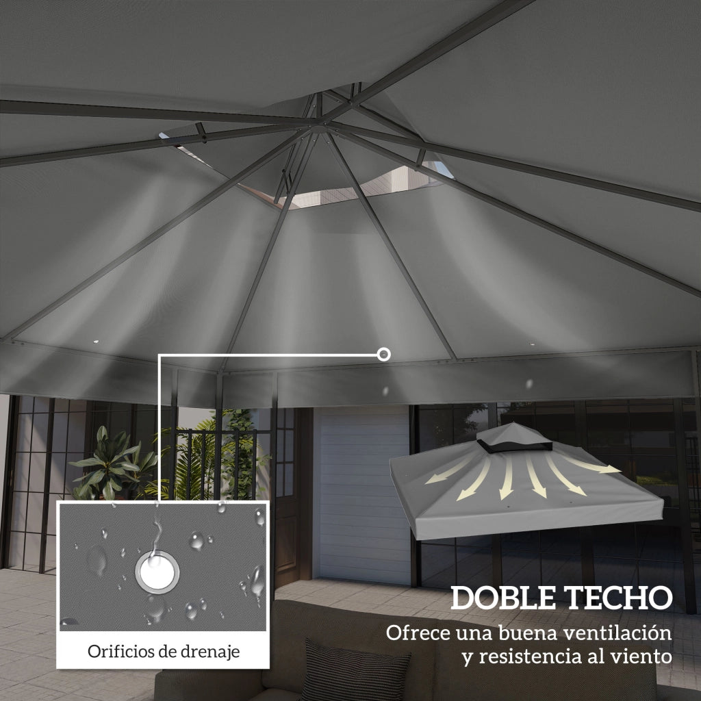 Toldo da giardino 3x3 m con protezione UV ¨C Minimal ¨C grigio scuro