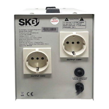 STABILIZZATORE ELETTRONICO DI TENSIONE 2000VA 1200W SKB