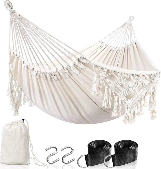 Hangmat per esterno con cuscini per giardino terrazza veranda - trasportabile e compatto con borsa da trasporto