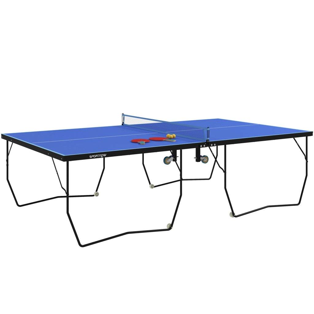 Tavolo da Ping Pong Pieghevole ¨C Xylo ¨C 8 Ruote, Telaio Acciaio, MDF, 274x152,5x76cm, Blu