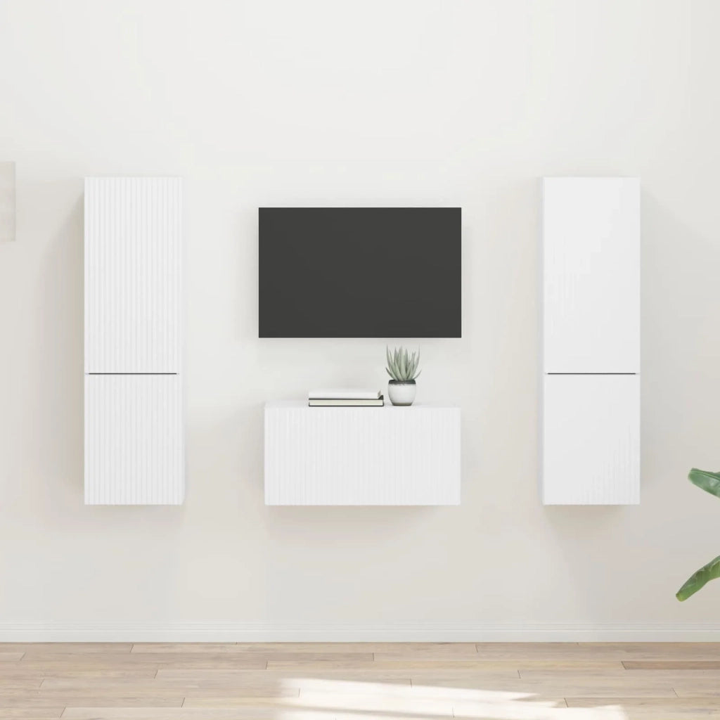 Set mobile TV 5 pcs Bianco Legno multistrato
