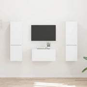 Set mobile TV 5 pcs Bianco Legno multistrato