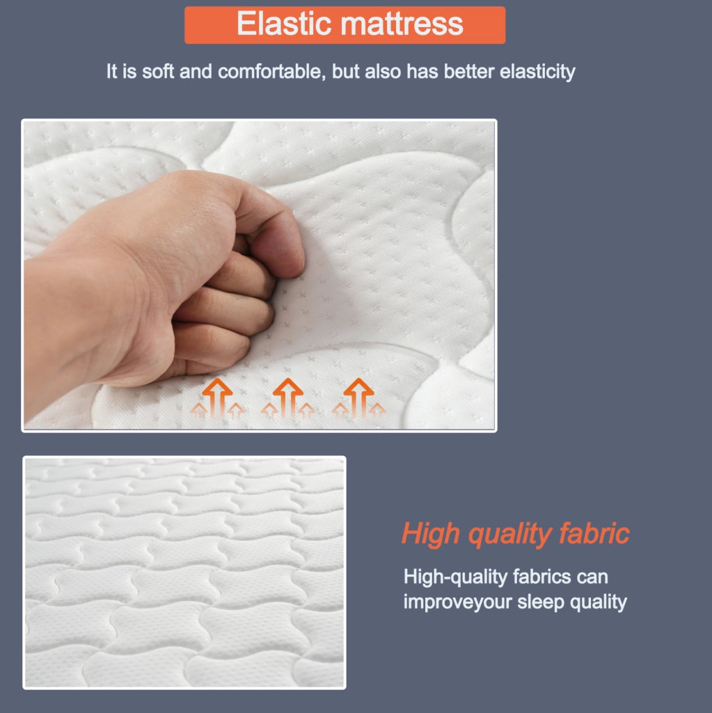Materasso a molle 90x200 cm; altezza 12 cm; bianco