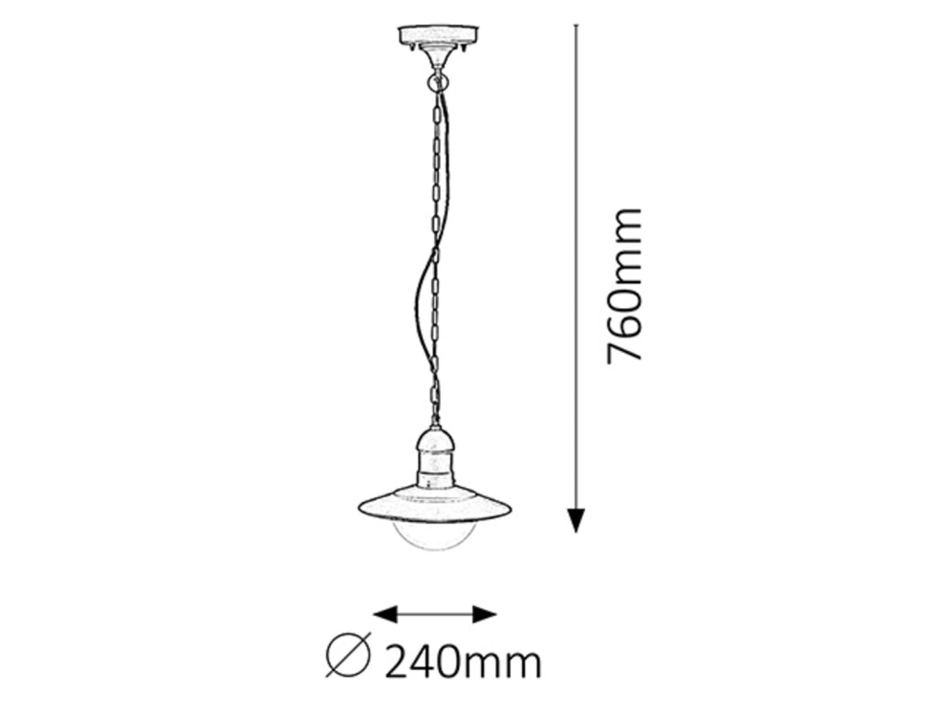 Lampada sospensione esterna Oslo nera E27 IP44 Rabalux