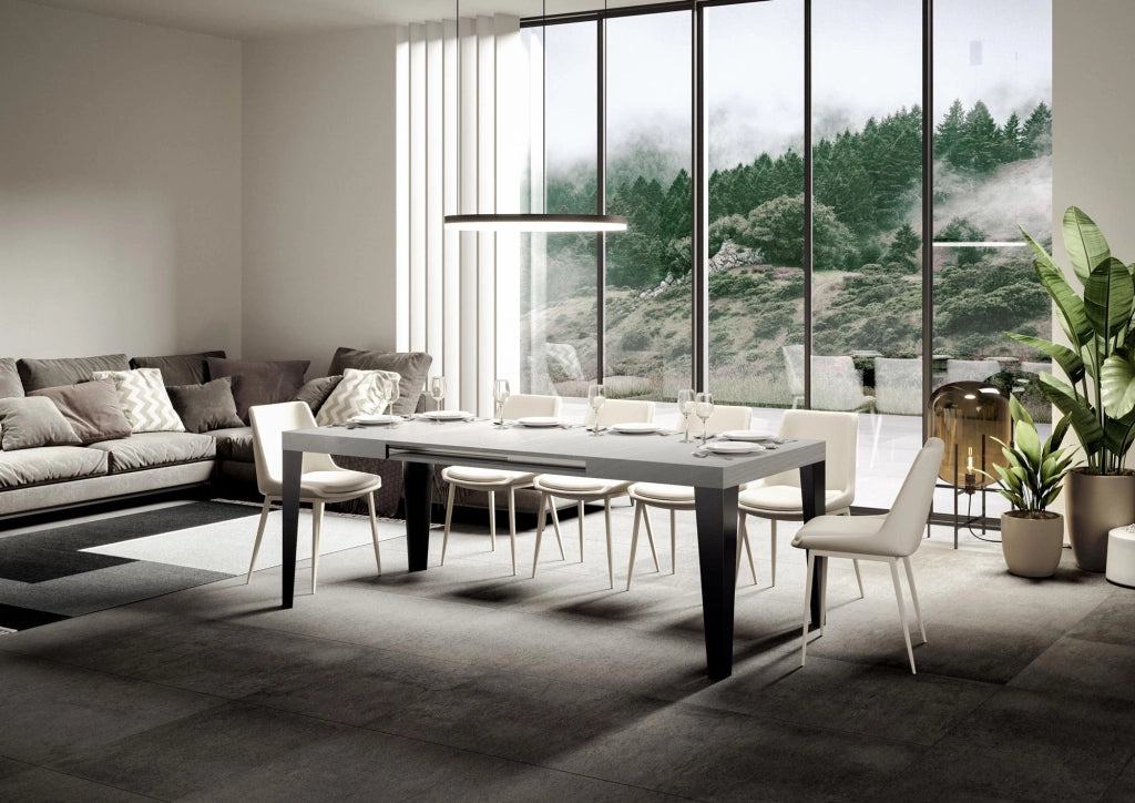 Tavolo allungabile 90x130/234 cm Flaris Bianco Frassino telaio Antracite