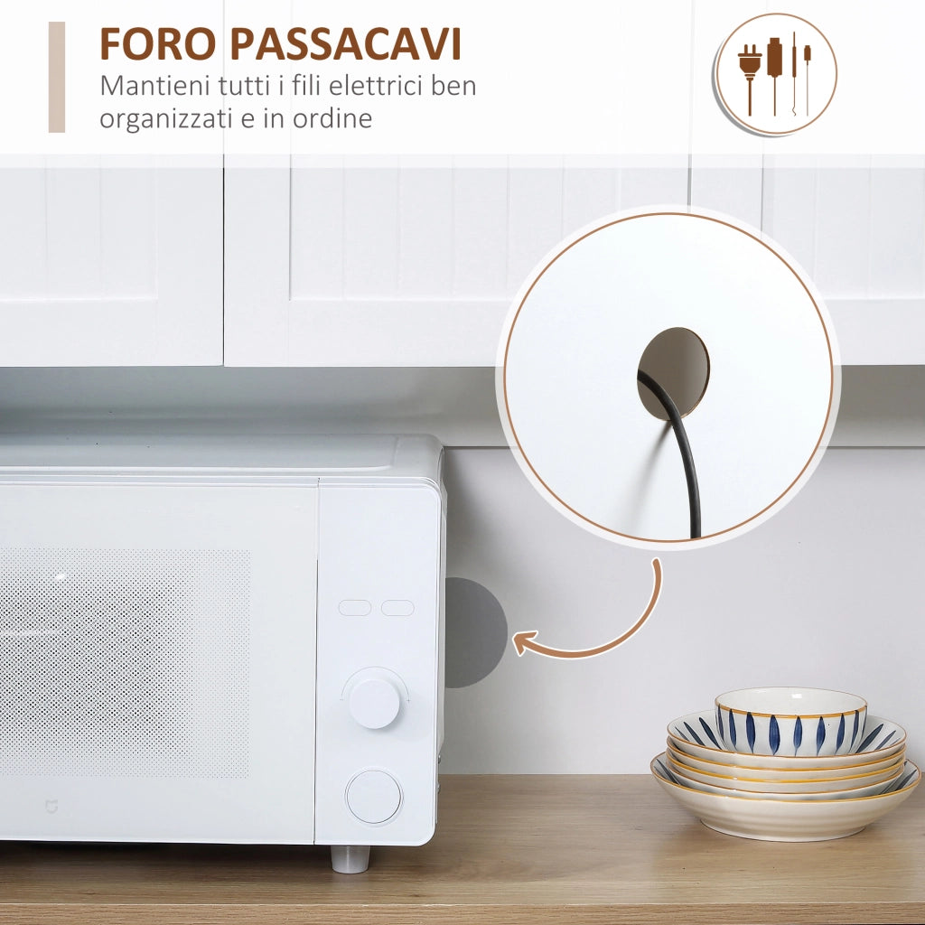 Mobile dispensa cucina con armadietti e cassetto in legno bianco stile country ¨C Xylo ¨C 101x39x180cm