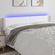 Testiera a LED-Testata con LED Bianca 183x16x78/88 cm in Similpelle 327490
